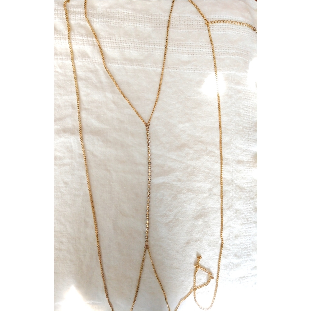 ♡ 4/$30 ♡ Thin Gold-toned Body Chain